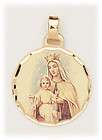 OUR LADY OF CARMEL MADONNA OF THE SCAPULAR PENDANT ROUND MEDAL CHARM 