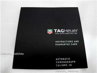TAG HEUER Carrera Automatic Chronograph Calibre 16 Instructions Book 
