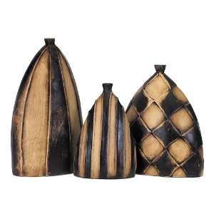   Set of 3 Harlequin Decorative Patterned Ceramic Vases
