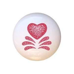  Sponged look Red Hearts StyleIII Drawer Pull Knob