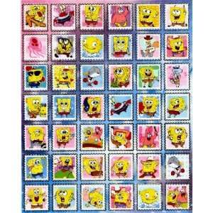 Spongebob Squarepants Nickelodeon Stamp LIke Sticker Sheet 
