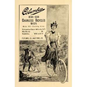  1898 Ad Bevel Clear Chainless Bicycles Women Hill Fence 