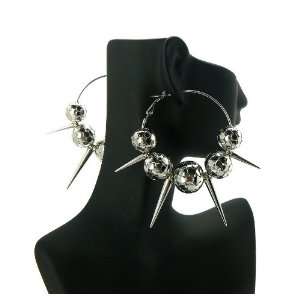   POParazzi Inspired Spike & Ball Earrings Silver UE5279RH Jewelry