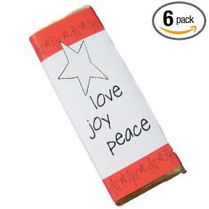   Classic Love Peace Joy Design, 2.5 Ounce Candy Bars (Pack of 6