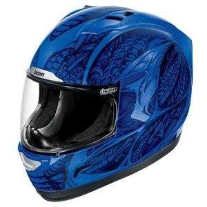  Icon Alliance Speedmetal Helmet   X Large/Blue Automotive