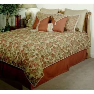   Orange Green King Size Bedding Bed in a Bag Comforter Set: Home