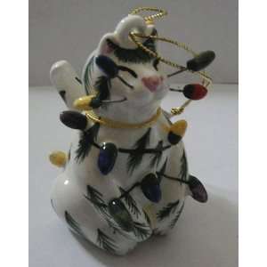  Whimsi Clay Sparkie Mini Cat Ornament 2.5 High