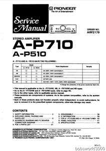 Pioneer A P510 A P710 Amplifier Service Manual in PDF  