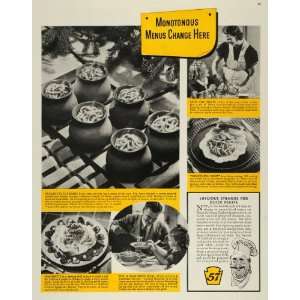   Cooked Macaroni Cheese Can Meal   Original Print Ad