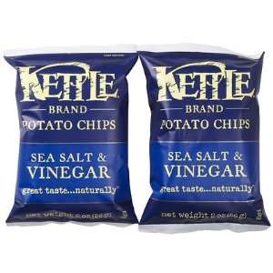 Kettle Brand Sea Salt & Vinegar Chips, 2 oz, 2 ct (Quantity of 4)