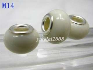 10 White Murano Glass Craft bead For European charm M14  