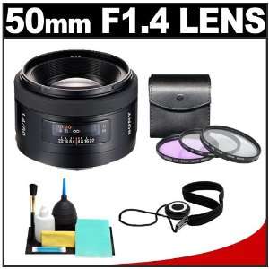  Sony Alpha 50mm f/1.4 Lens with 3 (UV/FLD/CPL) Filter Set 