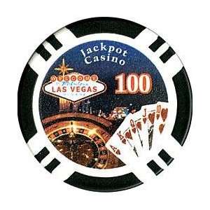    100 Jackpot Casino Clay Poker Chips   $100