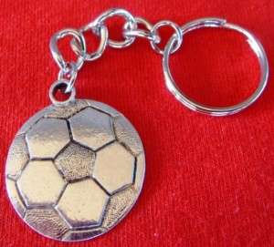 3D Pewter Soccer Ball Keychain Key Chain  