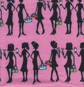 Snuggle Flannel Pajama Quilt Pink Diva Silhouette Girls Purse Martini 