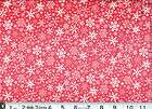 primitive 100 % cotton red with white snowflakes fabric $ 4 00 time 