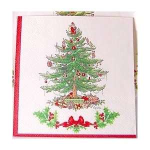  Spode Christmas Tree Cocktail Beverage Napkins, Package of 