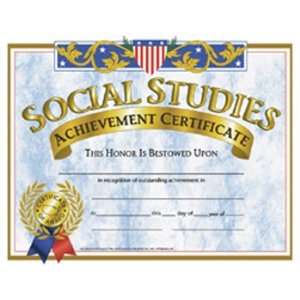 Certificates Social Studies 30/Pk