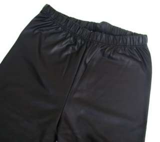 Fleece Lined Wet / Leather Look Leggings with ZIPPER  