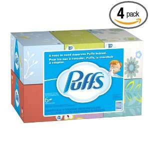 Puffs Basic Facial Tissues, Family Box, 6 Count (Pack of 4) (Packaging 