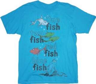  Dr. Seuss Fish Book One Fish Two Fish Turquoise Adult T 