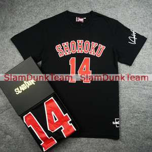 SLAM DUNK Shohoku #14 Mitsui Player Tee T Shirt black  