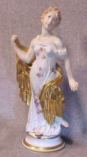 Antique Early 1800s Capodimonte Porcelain Woman Statue  