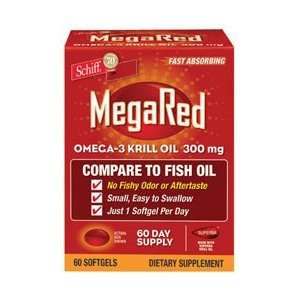  MegaRed Omega 3 Krill Oil   60 SGEL,(Schiff) Health 