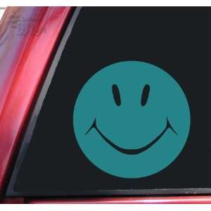 Smiley Face Teal Vinyl Decal Sticker