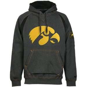 Iowa Hawkeyes Charcoal Class Act Big Logo Hoody Sweatshirt 