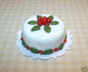 Miniature Floral Theme Christmas Cake for DOLLHOUSE  