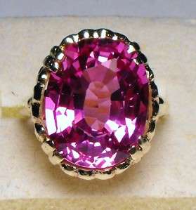 HUGE  ANTIQUE NEAR FLAWLESS 14.75CTS OVAL CUT PINK SAPPHIRE SOLID 