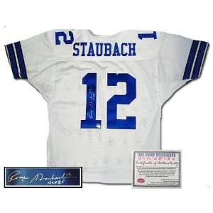  Roger Staubach Autographed Authentic Style White Jersey 