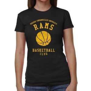 VCU Rams Ladies Club Juniors Tri Blend T Shirt   Black:  