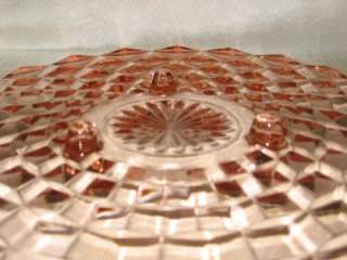Pink Depression Glass Waterford Waffle 14 Crystal Glass Serving 