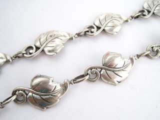   50s Danecraft Sterling Silver Leaf Vine Necklace Bracelet Suite  