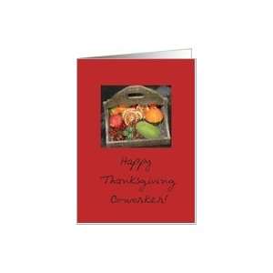 co worker autumn fruits thanksgiving card Card
