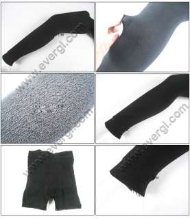 Black Bamboo Carbon Fiber Leggings Double Thermal Warm Footless Tights 