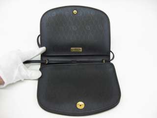 Auth Christian Dior Leather Shoulder Bag Black  