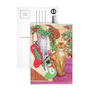  Cats on the stairs by Suzanne Bailey   Postcard (Pack of 8 
