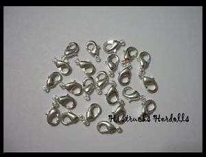 100 pc 12mm SILVER PLATED LOBSTER CLASPS  