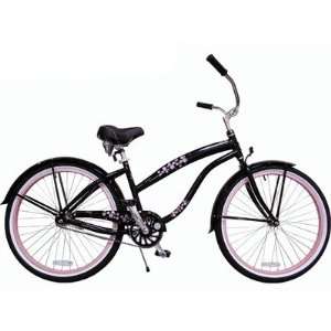  Ladies 26 Deluxe Single Speed Beach Cruiser in Black with 