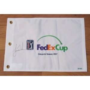  TIGER WOODS Signed Authentic 2007 FedEx Cup Flag UDA 