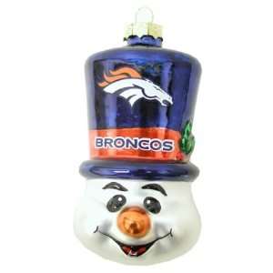  Denver Broncos NFL Top Hat Snowman Glass Ornament: Sports 