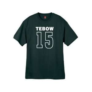 Mens Tebow 15 Dark Green T Shirt Size Large  Sports 