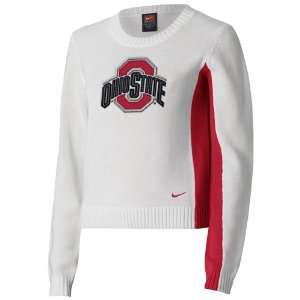  Nike Ohio State Buckeyes White Ladies Fitted Sweater 