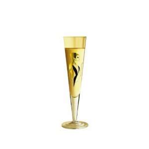  Champagne Glass, Champus, Silhouette, Designer Gold Silver 