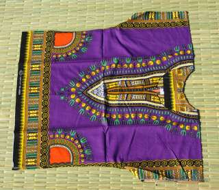 Childs Bold Violet Bright African Dashiki Shirt size S  