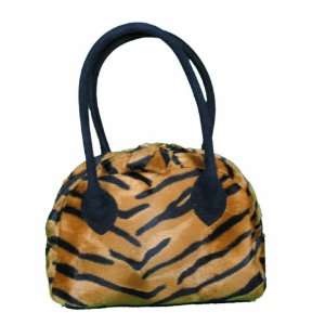 Comeco Faux Tiger Fur Animal Print Purse Handbag 