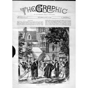  1870 OXFORD COMMEMORATION SHOW CHURCH PEOPLE PRINT